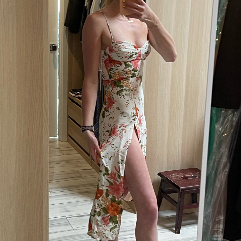 NEW Reformation Juliette Midi Dress, 0, Floral ‘Tropique’